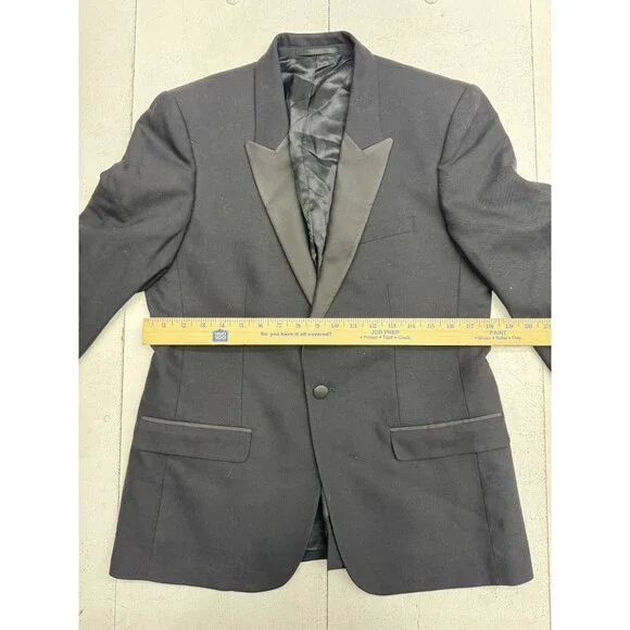 The Kooples Black One Button Tuxedo Suit Jacket Mens Size 36